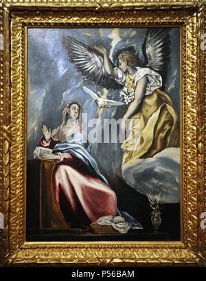 El Greco (1541-1614). Kretischen Maler. Die Verkündigung, c.1600. Museum der bildenden Künste. Budapest. Ungarn. Stockfoto