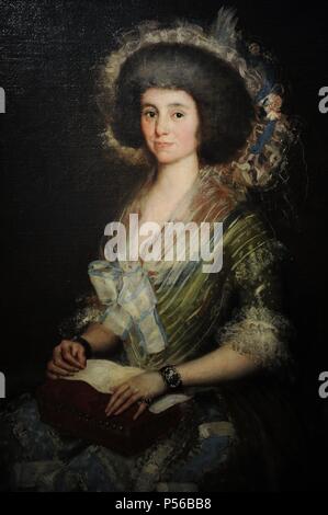 Francisco de Goya (1746-1828). Spanisch romantische Maler. Portrait von Manuela Camas y de las Heras, Consort Juan Agustin sauber Bermudez. C 1785, Museum der Bildenden Künste Budapest. Ungarn. Stockfoto