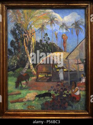 Paul Gauguin (1848-1903). Französische Maler. Schwarze Schweine, 1891. Öl auf Leinwand, 1 Tahiti. Museum der Bildenden Künste Budapest. Ungarn. Stockfoto