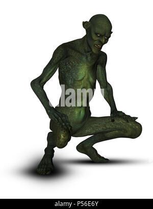 3D-Render von einem Halloween Hintergrund mit dem Bösen auf der Suche Kreatur Stockfoto