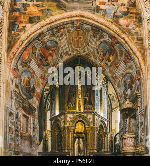 Tomar, Portugal - 10. Juni 2018: manuelinischen Kirchenschiff im 12. Jahrhundert Kloster von Christus - Tomar, Portugal. UNESCO-Weltkulturerbe Ref: 265 Stockfoto