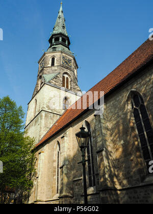 Der Turm der Kreuzkirche, die älteste Kirche in Hannover, Deutschland Stockfoto