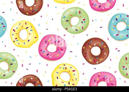 Muster der süße bunte Donuts Stock Vektor
