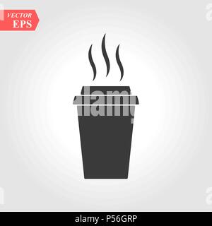 Pappbecher Symbol im flachen Stil. Trinken Symbol. Fast food. Vektor isoliert Abbildung. Stock Vektor