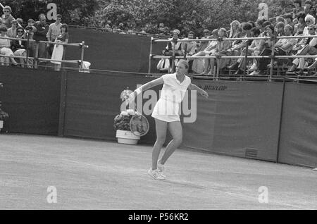 1983 Edgbaston Schale, an der Edgbaston Priorat Club in Birmingham, England, 6. bis 12. Juni 1983. Unser Bild zeigt, Alycia Molton im Damen Einzel Finale, Sonntag, 12. Juni 1983. Stockfoto