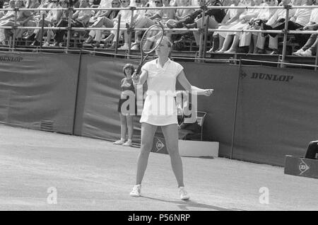 1983 Edgbaston Schale, an der Edgbaston Priorat Club in Birmingham, England, 6. bis 12. Juni 1983. Unser Bild zeigt, Alycia Molton im Damen Einzel Finale, Sonntag, 12. Juni 1983. Stockfoto