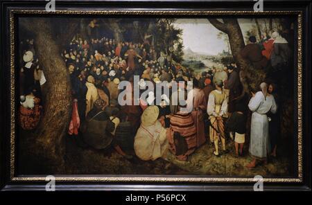Pieter Brueghel der Ältere (c.1525-1569). Flämische Maler. Die Predigt des Heiligen Johannes des Täufers. Museum der Bildenden Künste Budapest. Ungarn. Stockfoto
