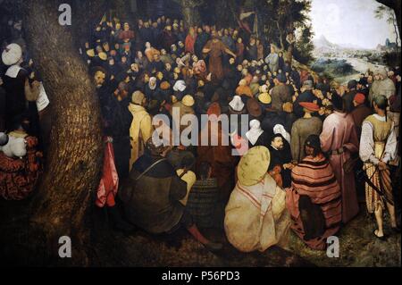 Pieter Brueghel der Ältere (c.1525-1569). Flämische Maler. Die Predigt des Heiligen Johannes des Täufers. Detail. Museum der Bildenden Künste Budapest. Ungarn. Stockfoto