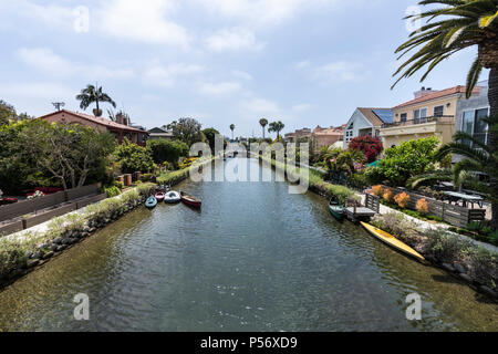 Die Altstadt von Venedig Canal Nachbarschaft in Los Angeles, Kalifornien. Stockfoto