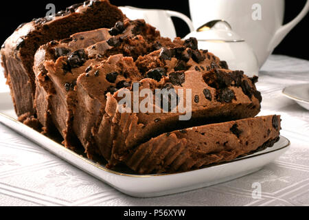 Nahaufnahme Schuß eines aufgeschnittenen Kuchen auf dem Tisch Stockfoto