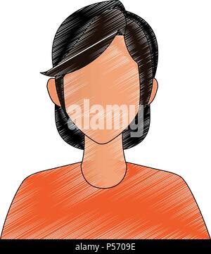 Frau gesichtslosen Profil scribble Stock Vektor