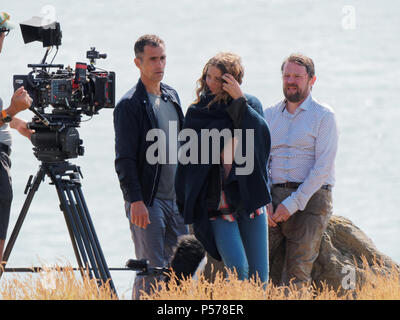 Newquay, Cornwall, England. 25 Jun, 2018. Rosamunde Pilcher Stürmische morgen Liebe in der Nacht Ort schießen, mit Matthias Harreby Brandt, Johanna Hennen, Gabriel Merz, UK, 25., Juni, 2018 Robert Taylor/Alamy Leben Nachrichten. Newquay, Cornwall, England. Credit: Robert Taylor/Alamy leben Nachrichten Stockfoto