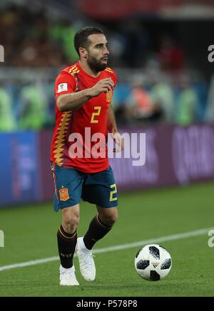 Kaliningrad, Russland. 25. Juni 2018. firo: 25.06.2018, Kaliningrad, Fußball, Fußball, Nationalmannschaft, Wm 2018 in Russland, Russland, World Cup 2018 in Russland, Russland, Wm 2018 Russland, Russland, Spanien - Marokko Dani Carvajal, Spanien, Single Action | Verwendung der weltweiten Kredit: dpa/Alamy leben Nachrichten Stockfoto