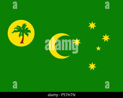 Offizielle Flagge der Cocos Islands Keeling Islands Stockfoto