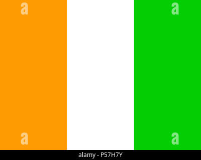 Offizielle Nationalflagge von Côte d'Ivoire Stockfoto