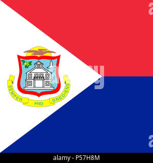 Offizielle Nationalflagge von niederländischen Teil Sint Maarten Stockfoto