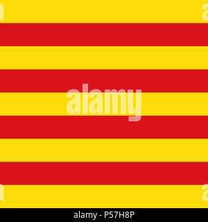 Offizielle Flagge von Katalonien Stockfoto