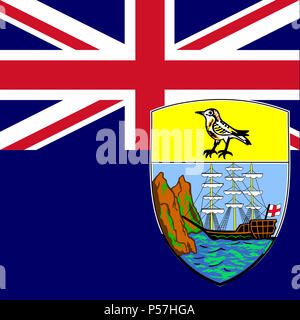 Offizielle Nationalflagge von, St. Helena, Ascension und Tristan da Cunha Stockfoto