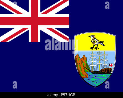 Offizielle Nationalflagge von, St. Helena, Ascension und Tristan da Cunha Stockfoto