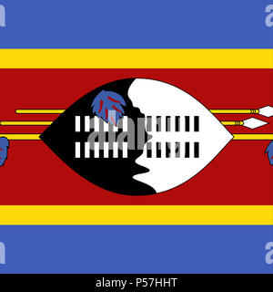 Offizielle Nationalflagge von Swasiland Stockfoto