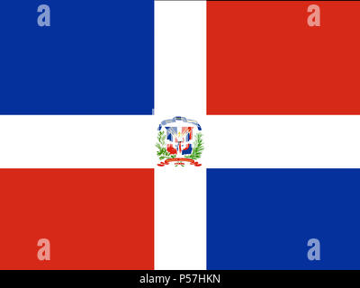 Offizielle Flagge der Dominikanischen Republik Stockfoto