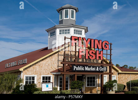 Fliegende Fische öffentlichen Markt & Grill Barefoot Landing North Myrtle Beach, SC USA Stockfoto