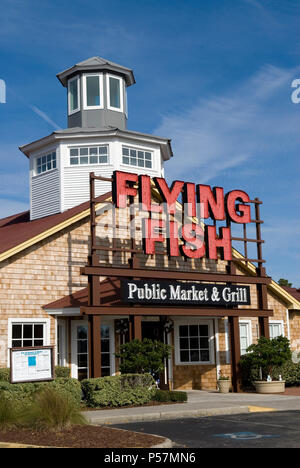 Fliegende Fische öffentlichen Markt & Grill ein Barefoot Landing Northt Myrtle Beach, SC USA. Stockfoto