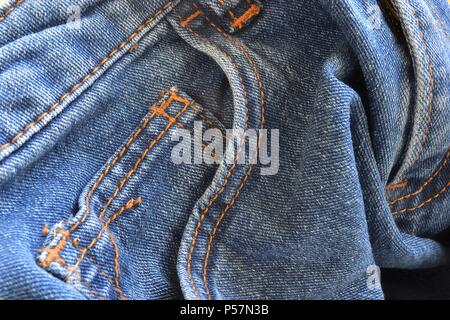 Nahaufnahme einer Jeans Stockfoto