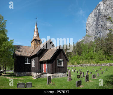 Kors Pfarrkirche in Rauma Gemeinde in Østfold County, Norwegen. Stockfoto