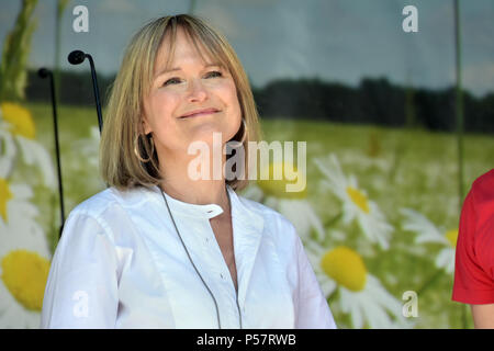 CajsaStina Åkerström durchführen bei der Feier des nationalen Schweden Tag 6. Juni 2018 in Olai Park in Norrköping Schweden Stockfoto