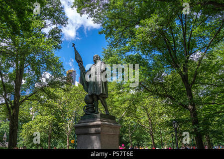 NEW YORK, USA. Italienische Explorer, Navigator und kolonisator Christopher Columbus (namens Cristóforo Colombo in Italienisch und Cristóbal Colón in Spanisch) Stockfoto