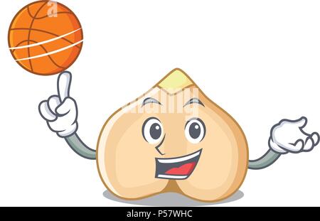 Mit basketball Kichererbsen Charakter Cartoon Stil Stock Vektor