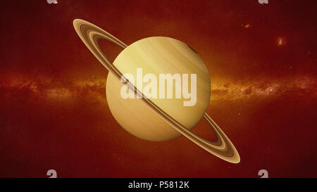 Planet Saturn ist der sechste Planet von der Sonne, Planet im Sonnensystem. Stockfoto