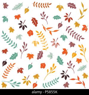 Hallo Herbst. Blätter im Herbst Hintergrund. Stock Vektor