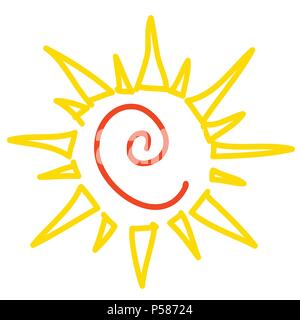 Zeichnung der Sonne Symbol Stock Vektor