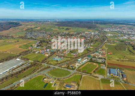 Bezirk Mengerinhausen in Bad Arolsen, Kreis Waldeck-Frankenberg, Hessen, Deutschland, Bad Arolsen, DEU, Europa, Luftaufnahme, Vögel-Augen-blick, Antenne v Stockfoto