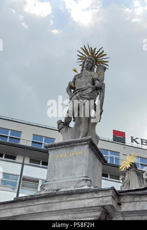 Statue des Hl. Sebastian in Alt Brünn, Südmähren, Tschechische Republik Stockfoto