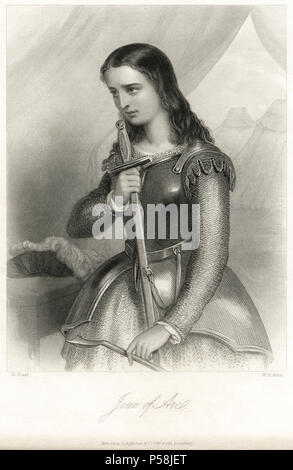 Jeanne d'Arc oder Jeanne d'Arc (1412-31), Gravur Stockfoto