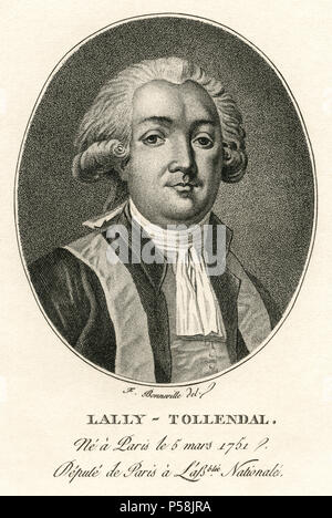 Gérard de Lally-Tollendal (1751-1830), französischer Politiker, Gravur Stockfoto