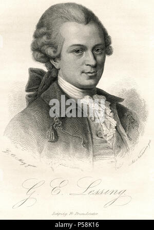 Gotthold Ephraim Lessing (1729-81), deutscher Schriftsteller, Philosoph, Dramatiker, Publizist und Kunstkritiker, Gravieren, 1873 Stockfoto