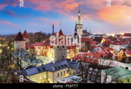 Tallin, Estland bei Sonnenaufgang Stockfoto