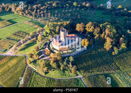 Luftaufnahme der Burg Steinsberg bei Sinsheim - Kraichgau - Deutschland Stockfoto