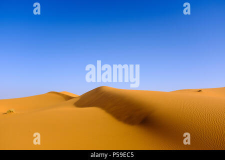 MEKNES - TAFILALET, MAROKKO - ca. April 2017: Morgenlicht über die Dünen der Sahara. Stockfoto