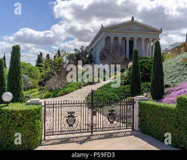 HAIFA, Israel - 25. MÄRZ 2018: Bahai World Center internationalen Archiven Gebäude Stockfoto