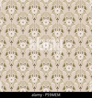 Die nahtlose Vektor beige Damast floralen Muster. Stock Vektor