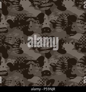 Militärische Tarnung nahtlose Armee braun Jagd Muster. Stock Vektor
