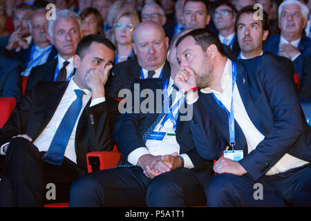 Luigi Di Maio e Matteo Salvini Roma 26/06/2018. Assemblea Annuale di Confartigianato 2018 Rom, 26. Juni 2018. Jahresversammlung der Confartigianato. Foto Samantha Zucchi Insidefoto Stockfoto