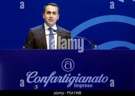 Luigi Di Maio Roma 26/06/2018. Assemblea Annuale di Confartigianato 2018 Rom, 26. Juni 2018. Jahresversammlung der Confartigianato. Foto Samantha Zucchi Insidefoto Stockfoto