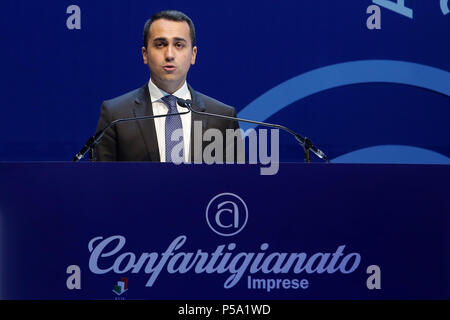 Luigi Di Maio Roma 26/06/2018. Assemblea Annuale di Confartigianato 2018 Rom, 26. Juni 2018. Jahresversammlung der Confartigianato. Foto Samantha Zucchi Insidefoto Stockfoto