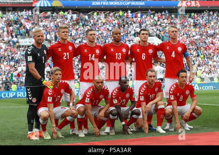 Moskau, Russland. 26 Jun, 2018. Dänemark während des Spiels zwischen Dänemark und Frankreich gültig für die WM 2018 an der Lujniki Stadion in Moskau, Russland, statt. (Foto: Ricardo Moreira/Fotoarena) Credit: Foto Arena LTDA/Alamy leben Nachrichten Stockfoto